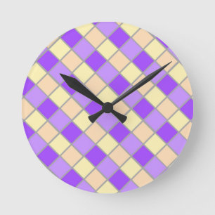 Flieder und Pfirsich Runde Wanduhr