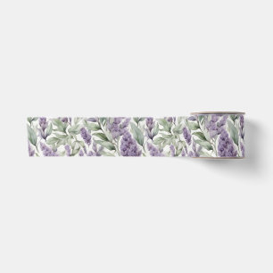 Flieder- und Salbei-Blumendekoupage Satinband
