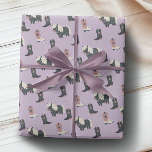 Flieder Western Cowgirl Pony Geschenkpapier