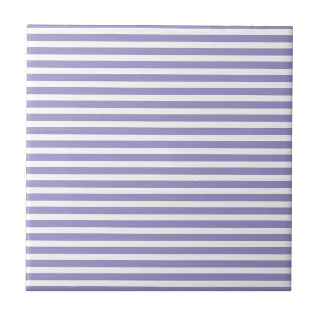 Flieder White Strips Einfach Stilvoll Modern Minim Fliese (Vorderseite)