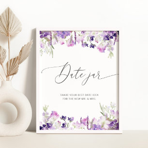 Flieder-Wildblumen-Date-Night-Ideen. Date-Krug Poster