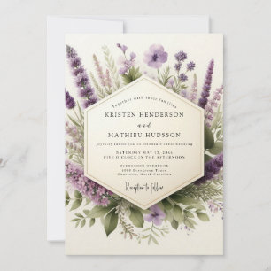 Flieder Wilde sanfte Blumenhochzeit Einladung