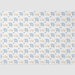 Fliederblaue Blumen und goldene Kronen Seidenpapier