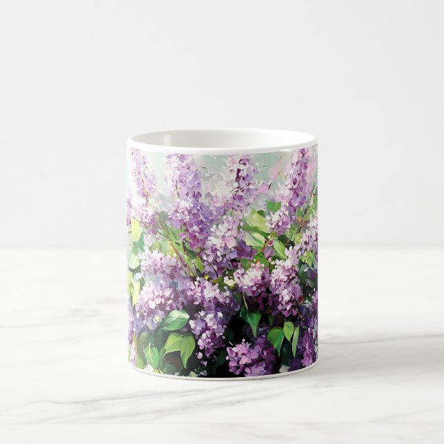 Fliederblütenstrauß in Lavendel Kaffeetasse (Mittel)