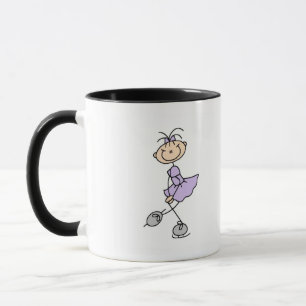 Fliederkleid-Figur-Eisläufer-T-Shirts und Geschenk Tasse