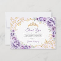 Fliederlila Goldene Florale Quinceanera