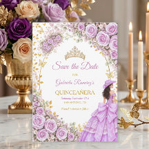 Fliederlila Rosen Goldener Schmetterling Quinceañe