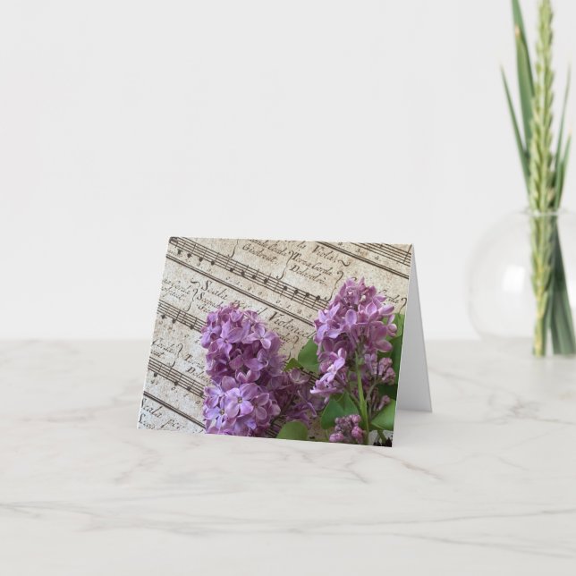 Fliedern auf alten Noten Karte (Vorderseite)