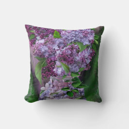 Fliedern im lila Vasen-Kunst-Dekorateur-Kissen Kissen