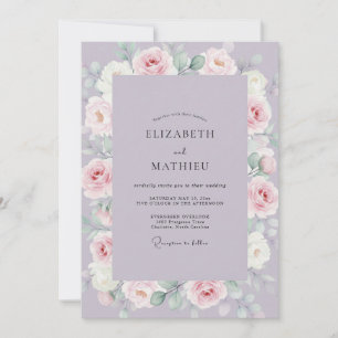 Fliederroséner Hochzeitskranz Einladung