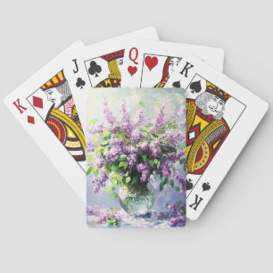 Fliederstrauß in Lavendelblüten Spielkarten