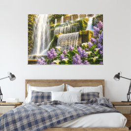 Fliederwasserfall auf Spannleinwand Leinwanddruck