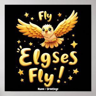 Flieg Elgses Flieg Inspirierendes Adler-Kunstwerk Poster