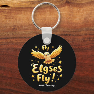 Flieg Elgses Flieg Inspirierendes Adler-Kunstwerk Schlüsselanhänger