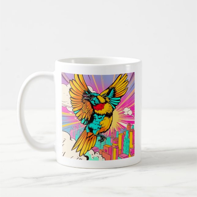 Flieg hoch: Ein Farbenrausch! Kaffeetasse (Links)