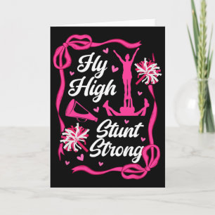 Flieg Hoch Stunt Stark Cheer Flyer Cheerleading Fl Karte