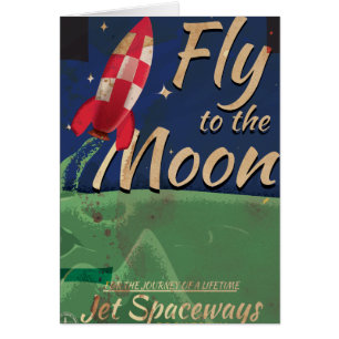 Flieg mich zum Mond Vintage-Reiseposter