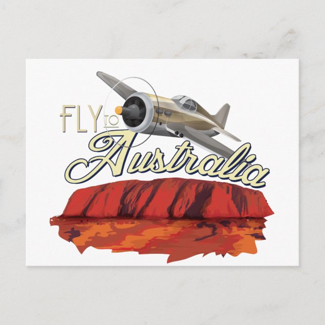 Flieg nach Australien Postkarte (Vorderseite)