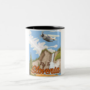 Flieg nach Slowenien Zweifarbige Tasse
