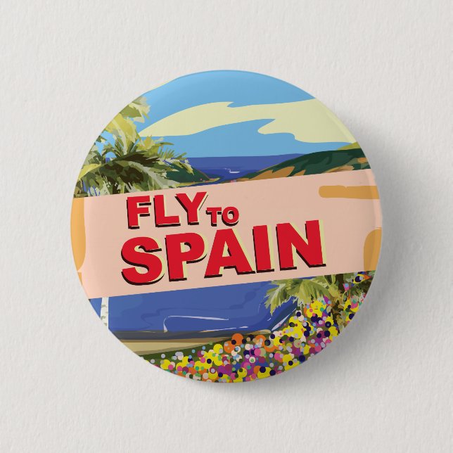 Flieg nach Spanien Button (Vorderseite)