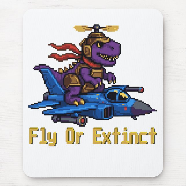 Flieg oder ausgestorben Pixelkunst Dinosaurier Pil Mousepad (Vorne)