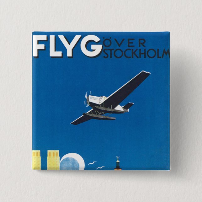 Flieg über Stockholm Button (Vorderseite)
