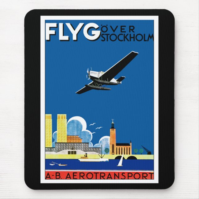 Flieg über Stockholm Mousepad (Vorne)