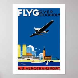Flieg über Stockholm Poster