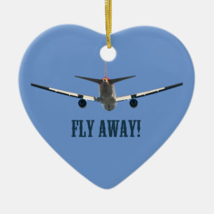 Flieg weg Flugzeug Keramik Ornament