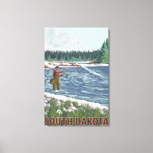 Fliege FishermanSouth Dakota Leinwanddruck