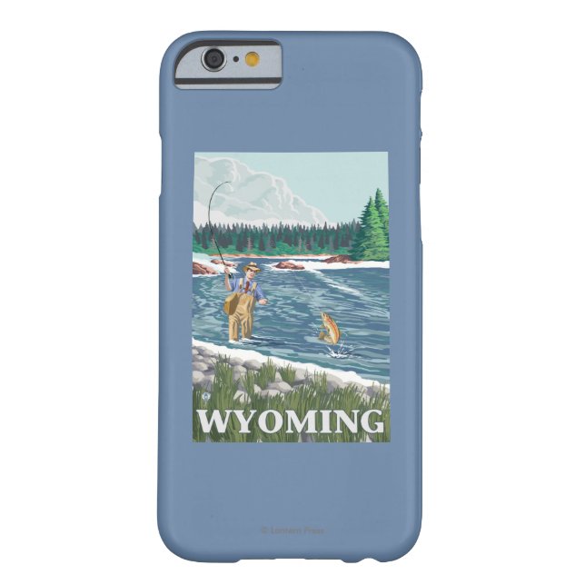 Fliege FishermanWyomingVintage Reise-Plakat Case-Mate iPhone Hülle (Rückseite)