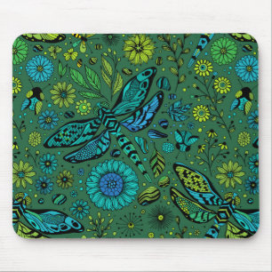 Fliege, Fliegenfliege auf smaragdgrünen Mousepad