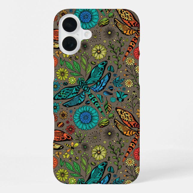 Fliege, Fliegenklingelfliege in Braun iPhone Hülle (Rückseite)