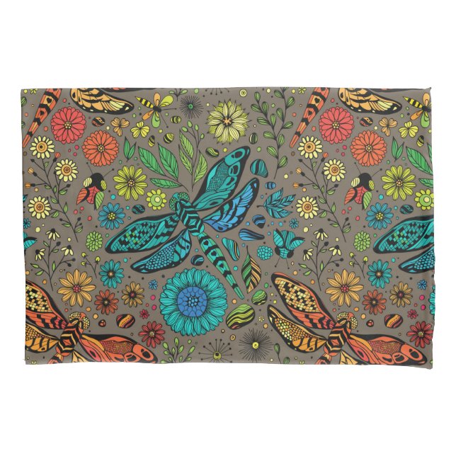 Fliege, Fliegenklingelfliege in Braun Kissenbezug (Vorderseite-Links)