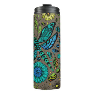 Fliege, Fliegenklingelfliege in Braun Thermosbecher