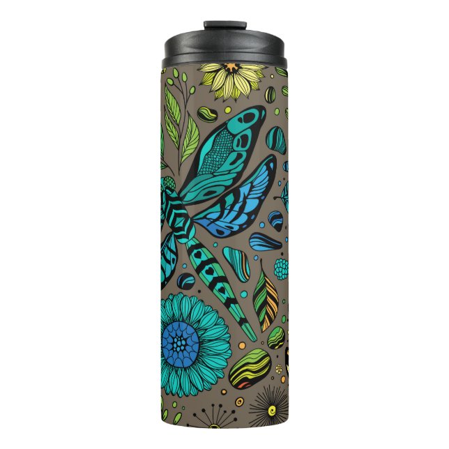 Fliege, Fliegenklingelfliege in Braun Thermosbecher (Vorderseite)