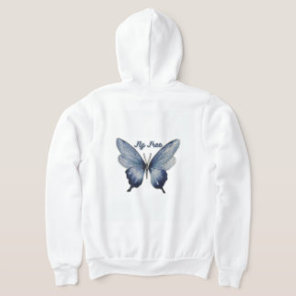 Fliege Frei – Blaue Schmetterlingskunst-Design Hoodie