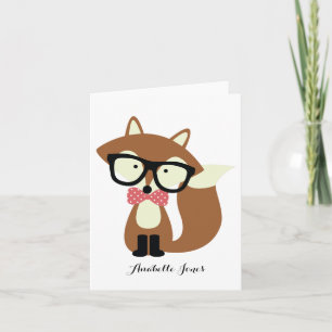 Fliege Hipster Fuchs gefaltete Danksagungskarten Dankeskarte