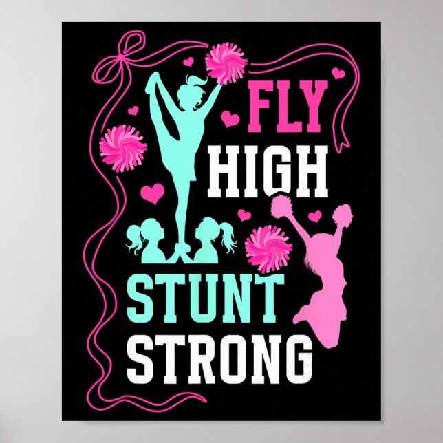 Fliege Hoch Stunt Stark Cheer Flyer Cheerleading F Poster (Vorne)
