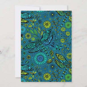 Fliege, Libelle auf blau