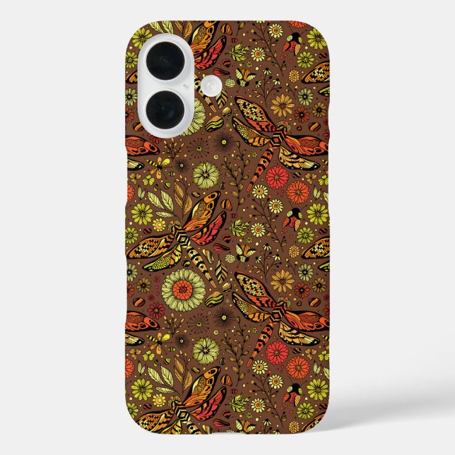 Fliege, Libelle auf Zimtbraun Case-Mate iPhone Hülle (Rückseite)