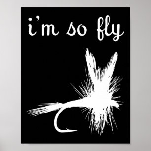 Fliege Lustiges Fischen Poster