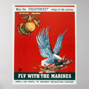 Fliege mit den Marinesoldaten Poster