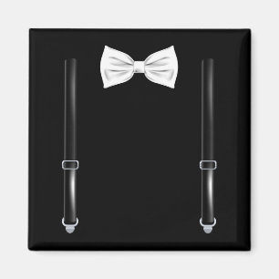 Fliege mit Hosenträgern Lustige Hochzeit und beson Magnet