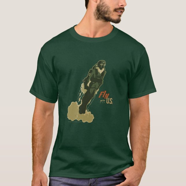 Fliege mit mir das grafische T-Shirt der Männer (Vorderseite)