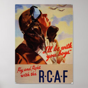 Fliege und Kampf mit der RCAF Poster