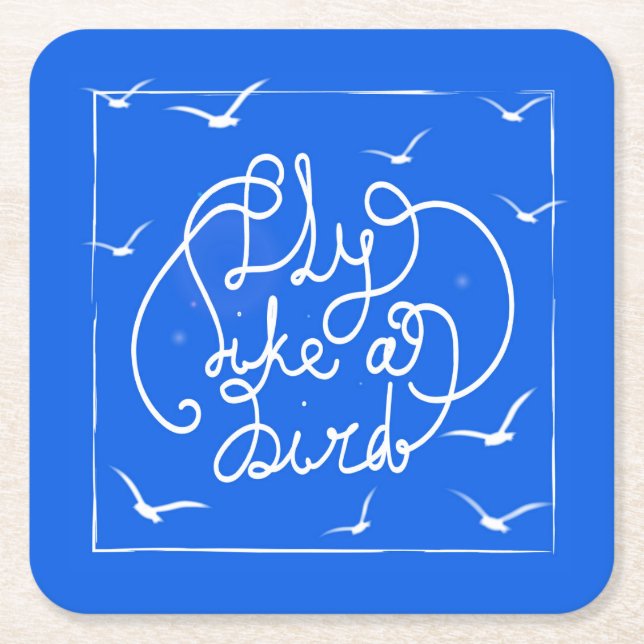 Fliege wie ein Vogel Rechteckiger Pappuntersetzer (Vorderseite)