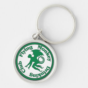 Fliegen-Affe-trinkender Verein Schlüsselanhänger
