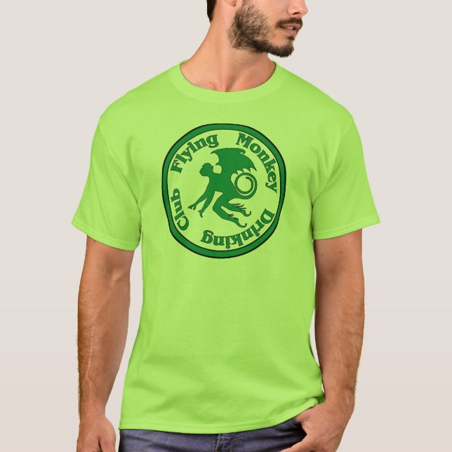 Fliegen-Affe-trinkender Verein T-Shirt (Vorderseite)