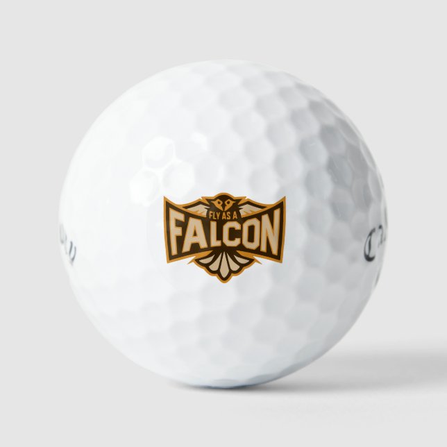 Fliegen als Falken-Sepia Golfball (Vorderseite)